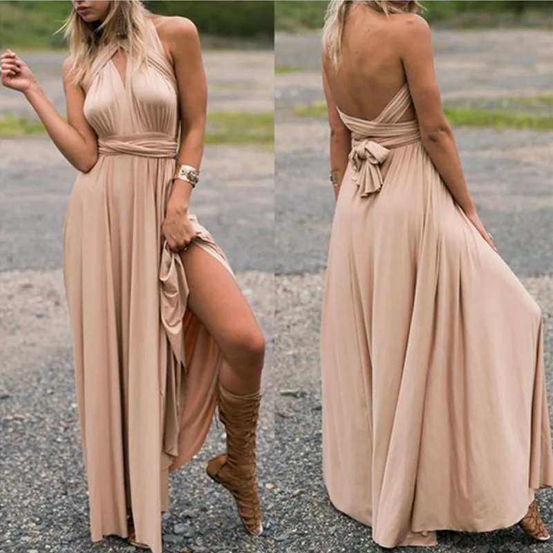 Long backless summer dresses online