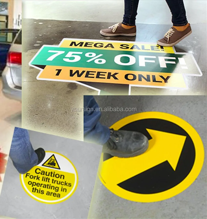 Custom Printed Temporary Trade Show Event Graphic Decoration Vinyl Marble Floor Sticker