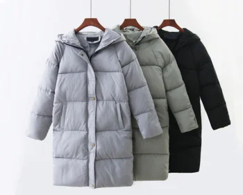 Fashion Winter Women Down Jacket Long Hooded Snow Clothing Warm Cotton-padded Long Sleeve Parkas Down Coat For Female