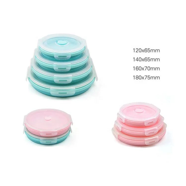 Prep Storage Bowls with Lids Silicone Collapsible Food Storage Container Silicone Lunch Boxes