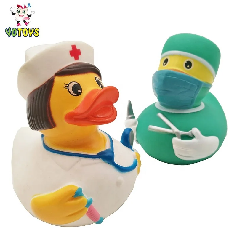 Игрушка, новинка, оптовая продажа, врач, медсестра, ПВХ пластиковая плавающая мини-резиновая детская утка для ванны, игрушки для ребенка