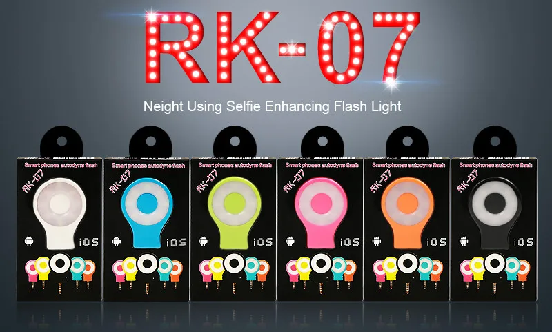 2016 Newest RK07 Retina Flash Led Flash Light Portable Camera Flash Light Selfie for iPhone 6 6S Plus Samsung Android Camera