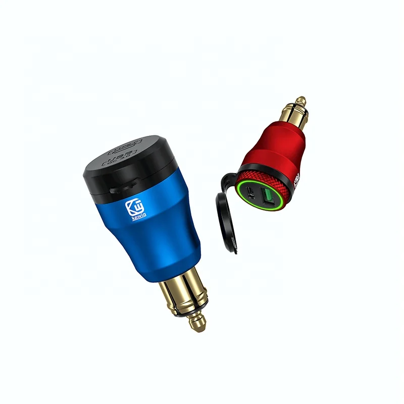 Быстрое зарядное устройство из алюминия для мотоцикла со светодиодной подсветкой двойное USB с разъемом