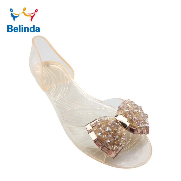 
 Сандалии-желе женские прозрачные без застежки из ПВХ  