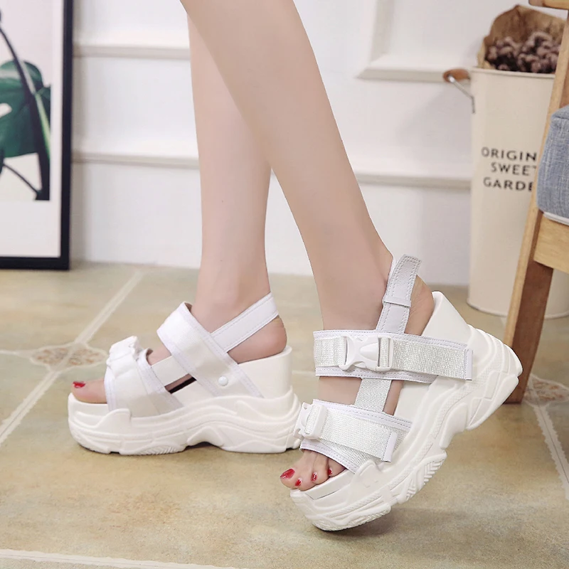 Irresistible Deals Custom Logo Dropshipping Women's Platform Wedges Sandals High Heel Gladiator Fashion Sneakers - Summer Comfort Shoes, 12CM - Image 6
