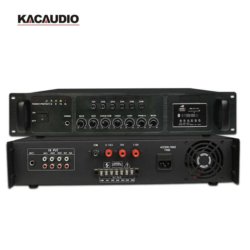 6 Channel Audio System Power Amplifier for School