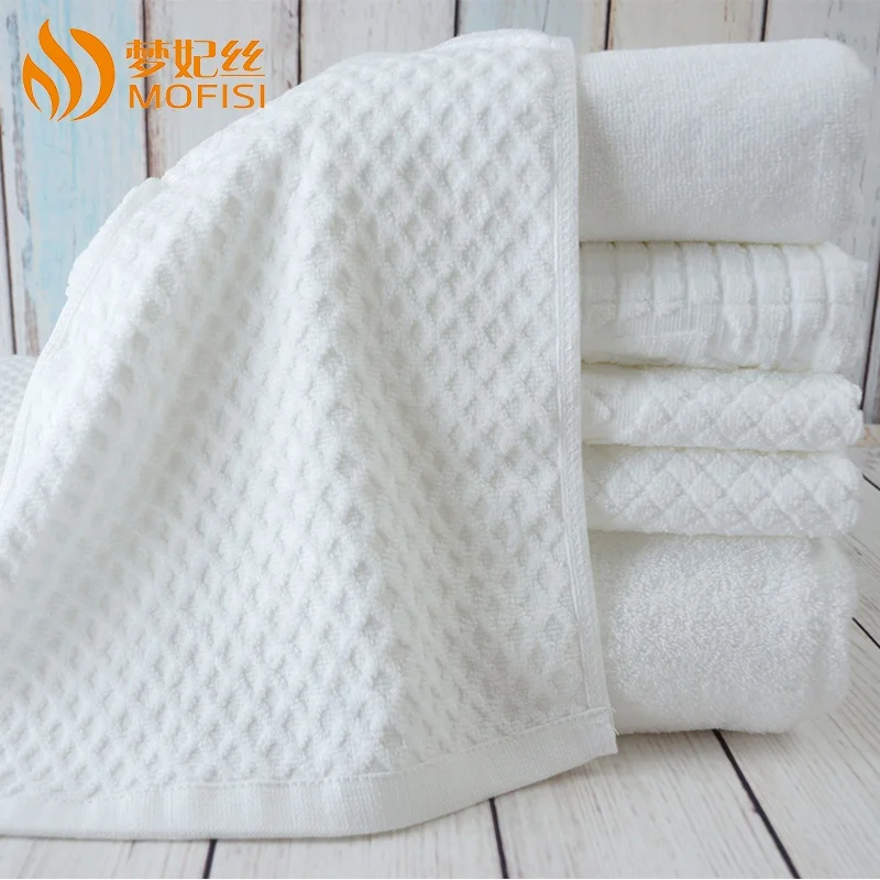 embossed bath towel cotton craft white