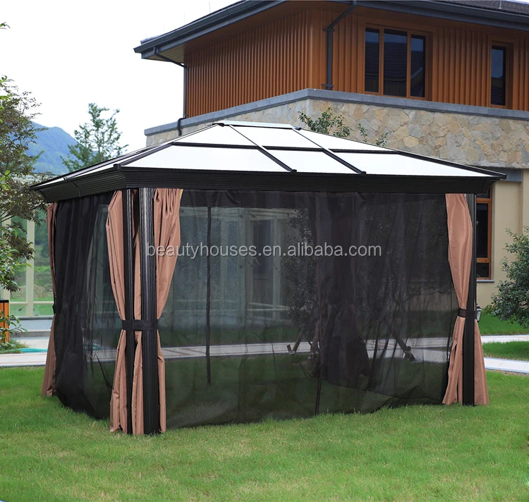 タイプ 屋外pcボードアルミガゼボ蚊ネット付き Buy Aluminium Gazebo With Mosquitoes Netting