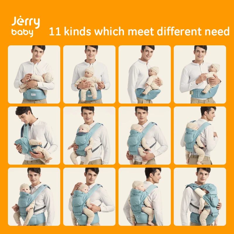 JerryBaby Ergonomic Baby Carrier Backpack Hipseat for Newborn Baby