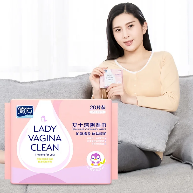 Female Private Label Fruit Flavor Woman Organic Feminine Hygiene Wet Wipe for Girl