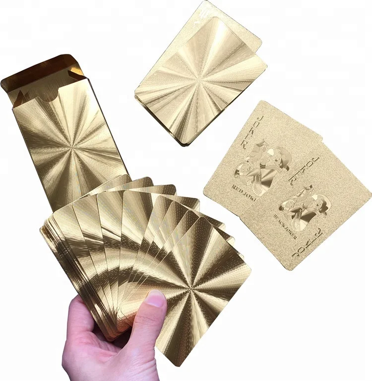 最好的工厂价格纯金箔闪亮激光打扑克牌