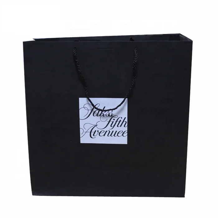 Custom Printed Black Eyelash Packaging Paper Gift Bags With Logo No Minimum