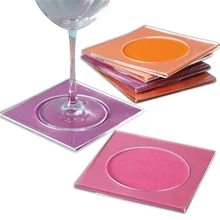Promotional Reusable Personalised Custom Print Logo Acrylic Coasters With Napkin Inserts