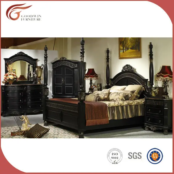 Luxury Classic Solid Wood Bedroom Furniture Set Black Antique Bedroom Furniture View Bedroom Furniture Set Goodwin Product Details From Dongguan Goodwin Furniture Co Ltd On Alibaba Com