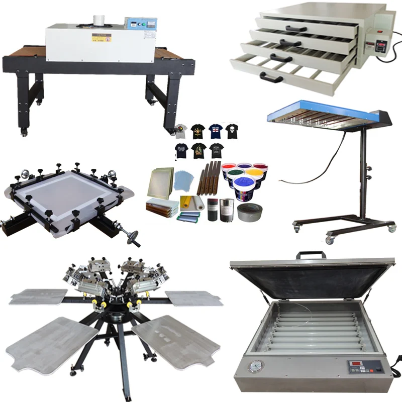 product 6 color combo full complete kits silk screen printing machine for garment factory printing cloth textile-2