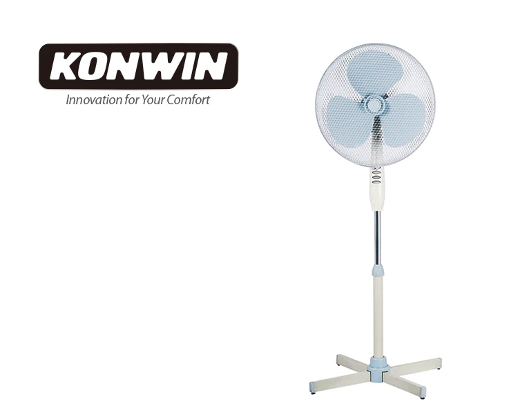 Konwin 16 Inch Pedestal House Fan 3 Pp Blades Across Base Stand Fan Low