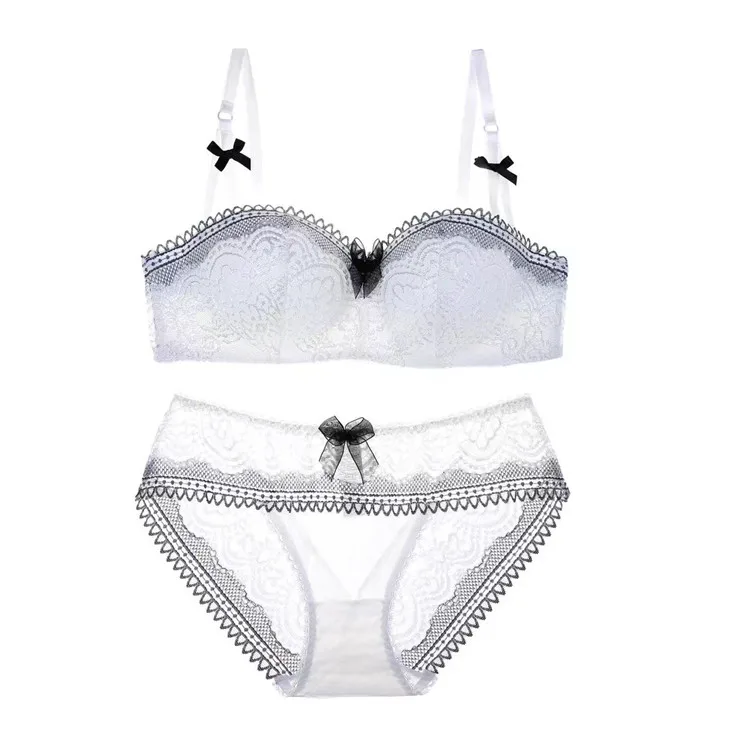 Hot Selling Sexi Smart Girl Wear Flirty Lace Bra Panty Set with Adjustable Straps
