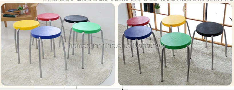 Coloful Round Stack Stool Metal Stack Circular Stool for Home and Garden