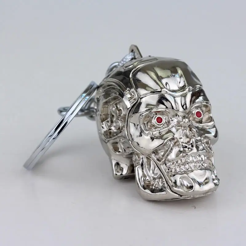 Movie Peripheral the Terminator Skulls Heads Metal Keychain Key Ring Pendant Gift
