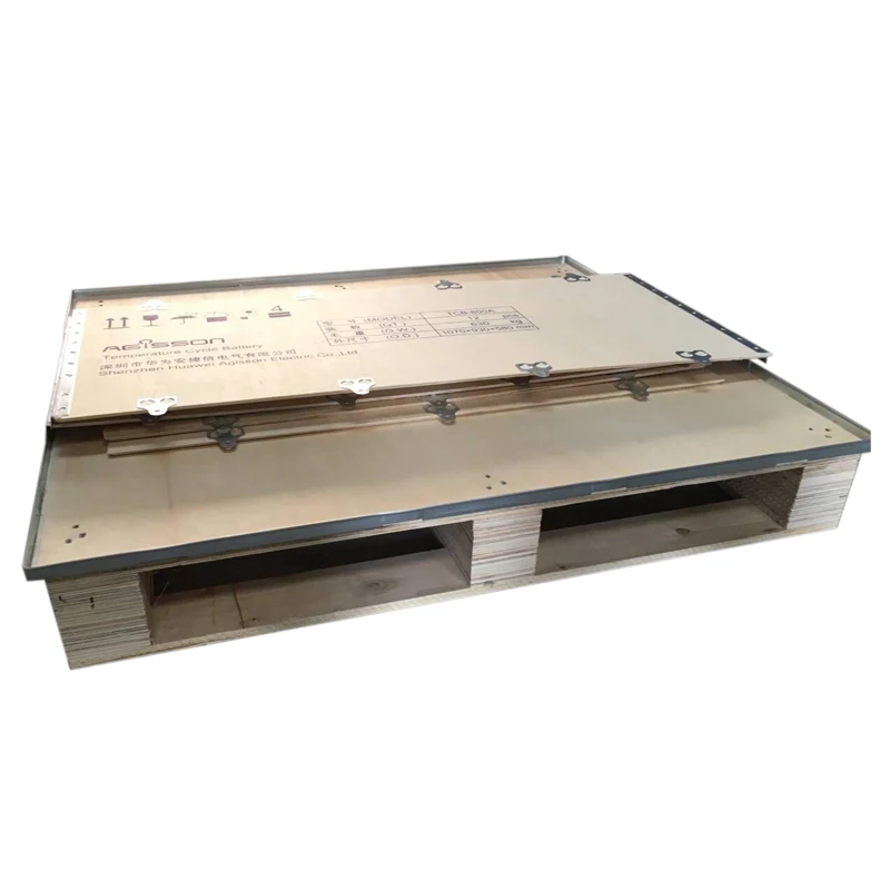Foldable Custom Type S Folding Wooden Crate Box With Steel Strip