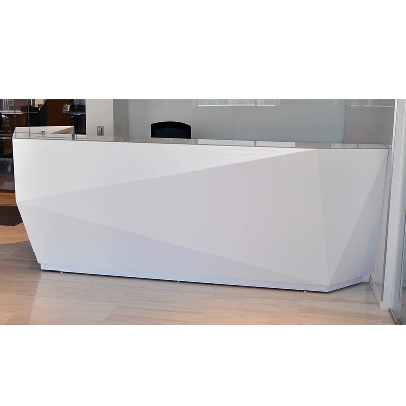 Modern Elegant White Color Cheap Small Reception Lobby Desk Solid