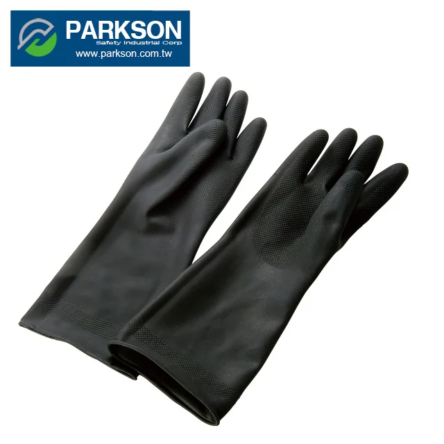 black rubber cleaning gloves