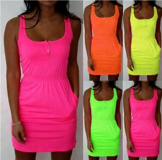 vestido neon festa