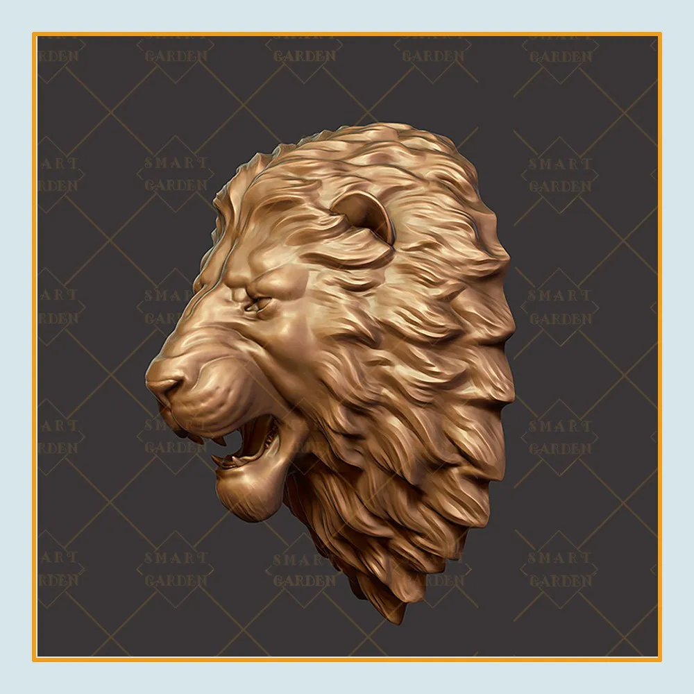 Factory Custom lion Face Statue Wall Decor Bronze lion Head Fountain Sculpture