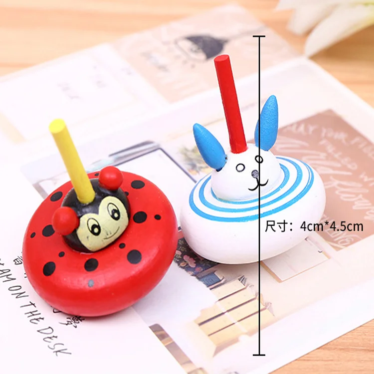 Забавная красочная игрушка бейблэйд, мультяшный многоцветный Деревянный спиннинг