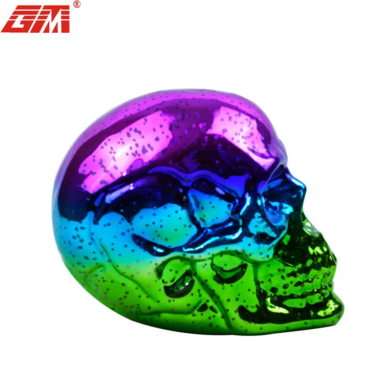 2022 New products China halloween glass decoration ghost skull with led light decerate party manufacture