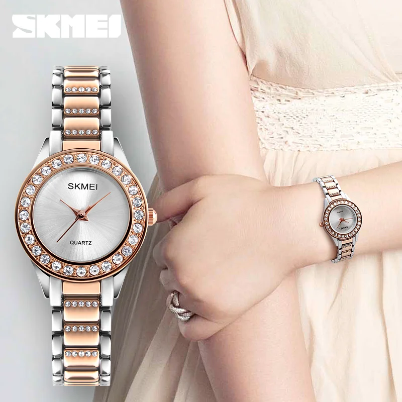 SKMEI Horloges voor Vrouwen Quartz Analoog Roestvrij Staal Horloge Mode SKMEI Horloges voor Vrouwen Quartz Analoog Roestvrij Staal Horloge Mode