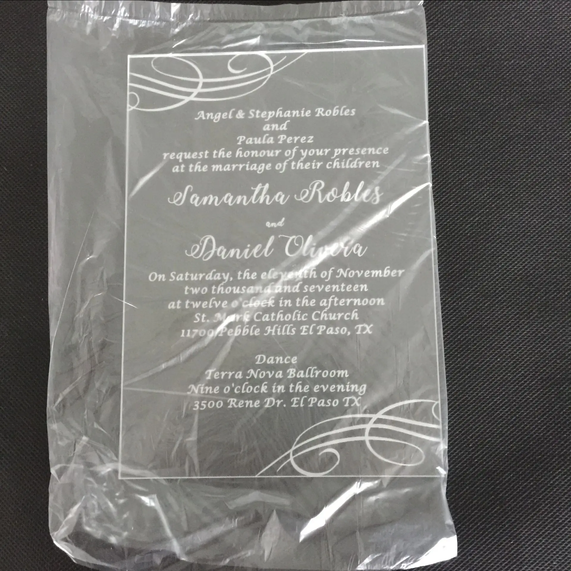 Luxury Wedding Invites Acrylic Invitations Acrylic Quinceanera