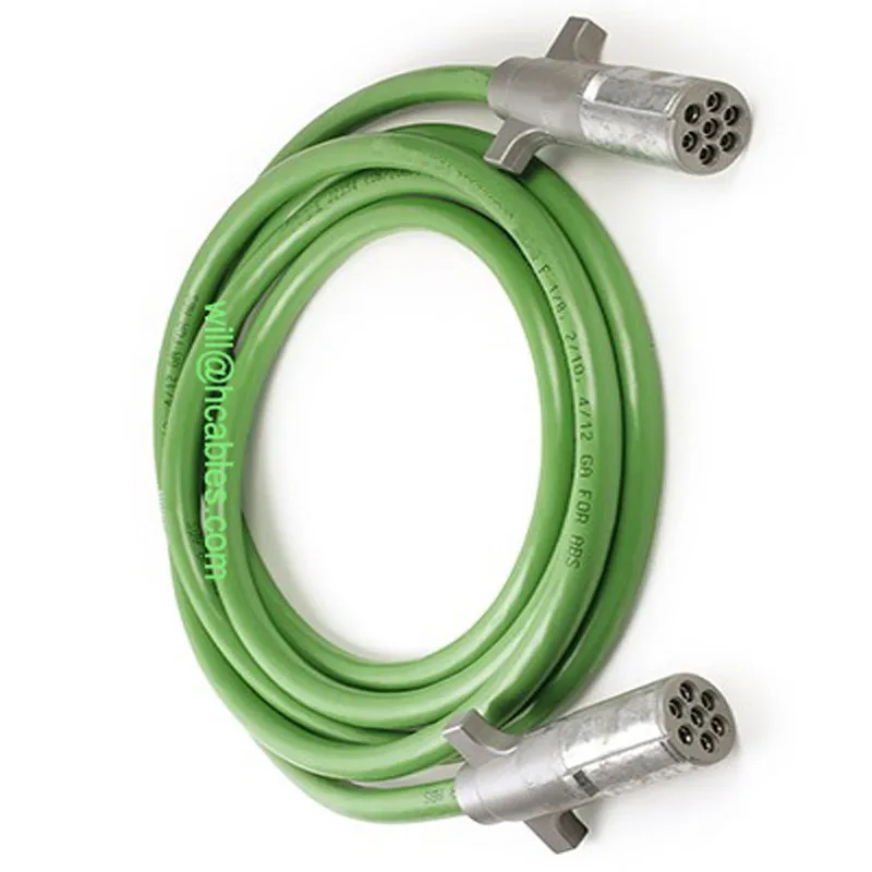 Зеленый цвет Американский 7 способ спиральный кабель прицепа 1/8AWG-2/10AWG-4/12AWG для ABS
