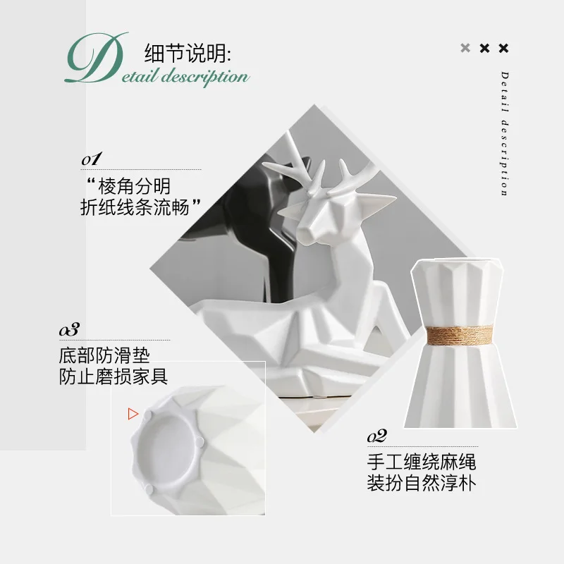 Aphacatop набор из 3 штук керамический олень статус ваза для цветов светодиодные фонари дома и сада Рождественский