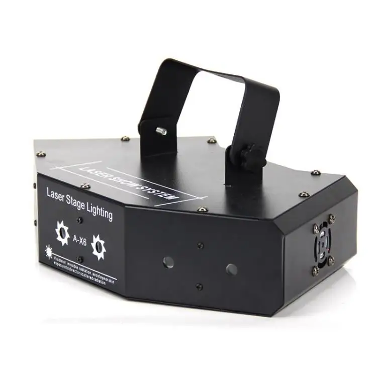 6-глазный RGB-сканер, полноцветный анимационный лазерный световой эффект DMX512, освещение KTV для ночных клубов