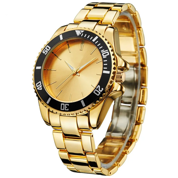 Japan Movt OEM Pure Excel Gold Plated Fashion Japan Original Quartz Time 22k Gold Watch