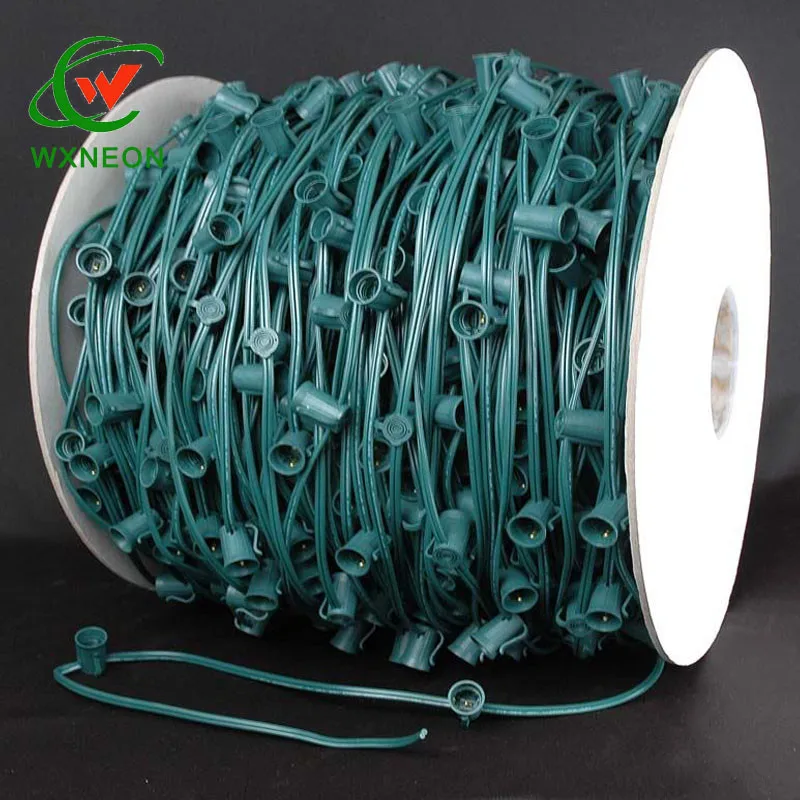 1,000 Feet 12inch Spacing E17 C9 Christmas Stringer Bulk Reel Light