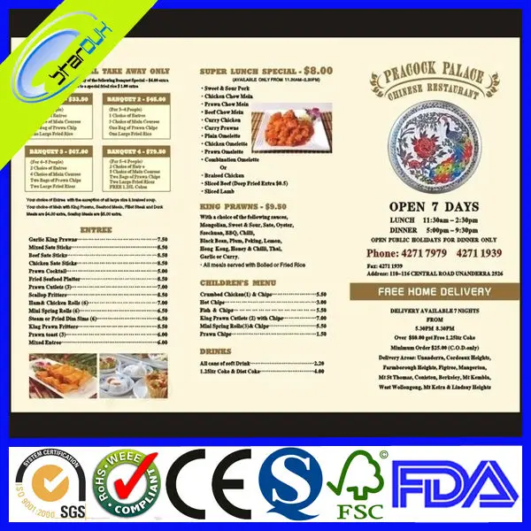 おしゃれなデザインの洋食メニューブック Buy メニューブック 洋食メニュー ファンシーメニューデザイン Product On Alibaba Com