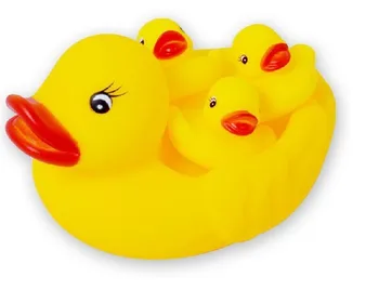 hot sale cute  4 pcs  family rubber floating  bath duck toy set for baby