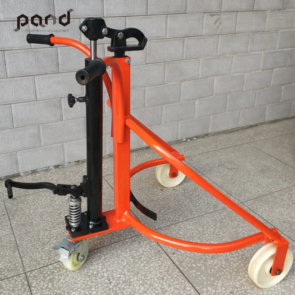 
350 кг Тип загрузки педали круглый масляный баррель вилочный погрузчик гидравлическая тележка масляный барабан грузовик 