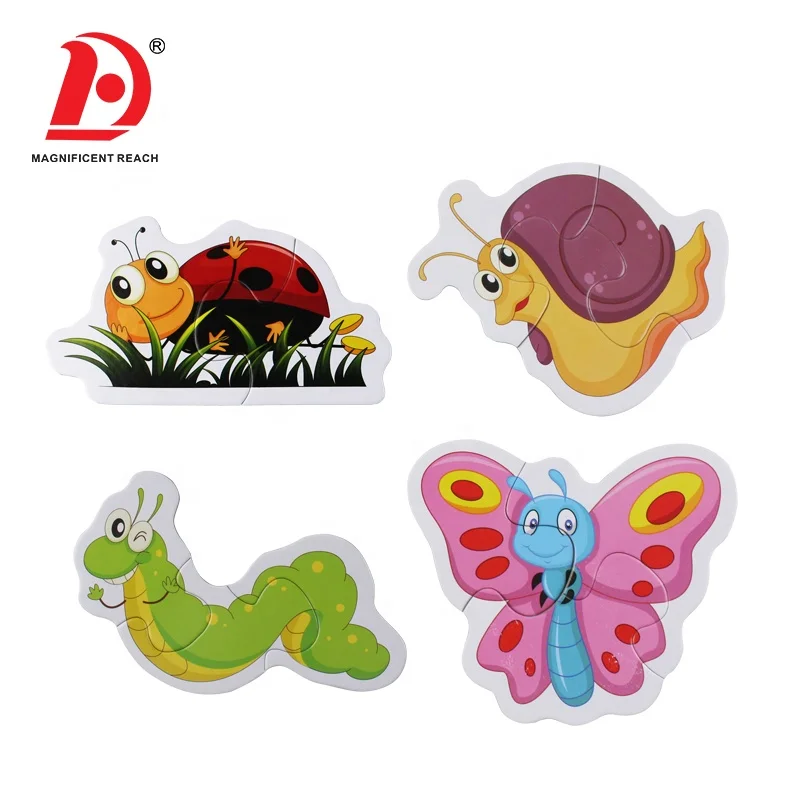 HUADA 6 Styling Design 15PCS Insect Series Kids Educational Animal Cartoon Puzzle Set