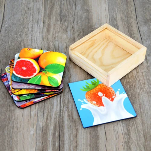 Sublimation Photo MDF HB Hardboard Insert Storage Box Sublimation Wooden Coaster Box