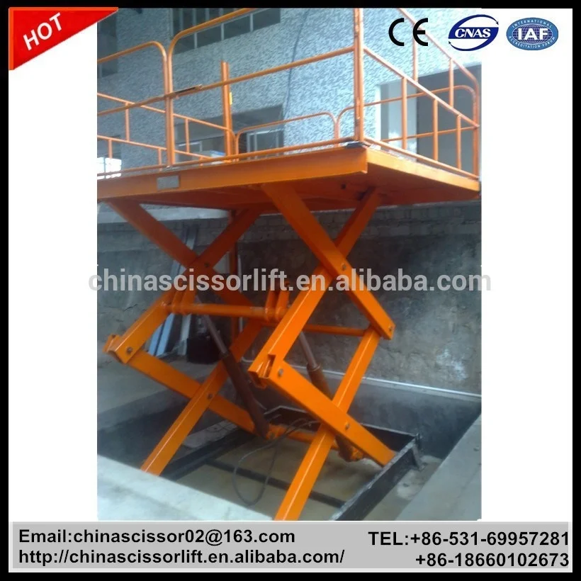 5 Ton Hydraulic Freight Elevator Unmovable Scissor Elevator