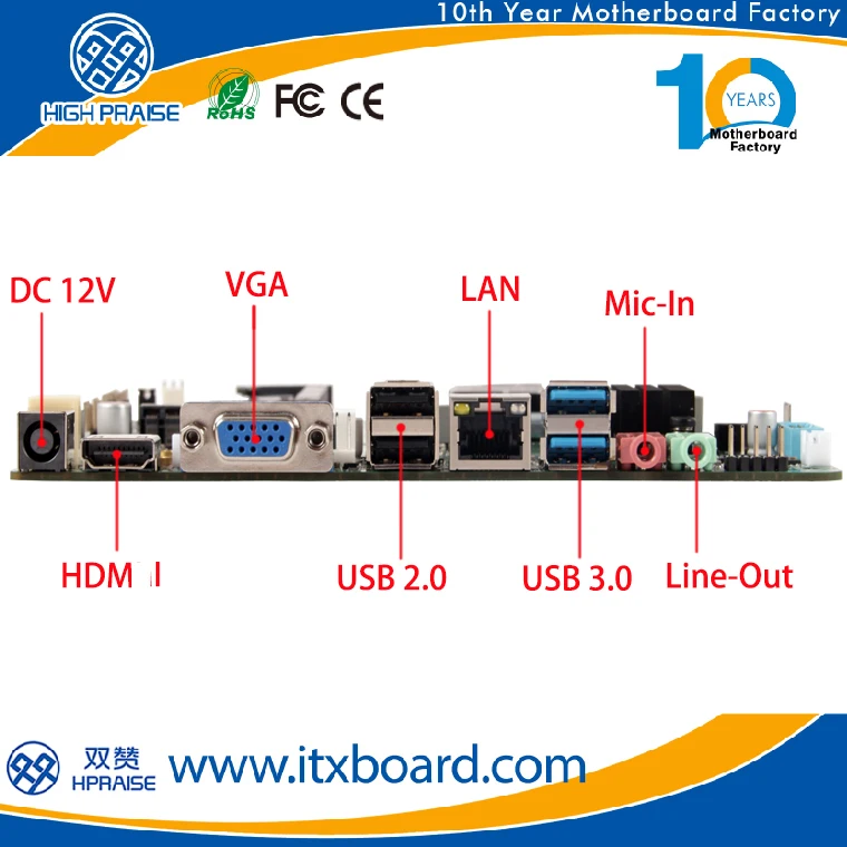 LGA 1151 Nano Itx Motherboard Support 4K with Two Ram Slot