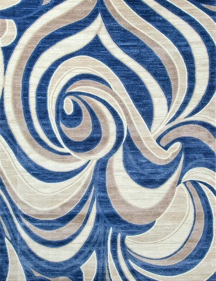 Blue and Cream Color Rugs Hand Tufted Area Rug Customized Size