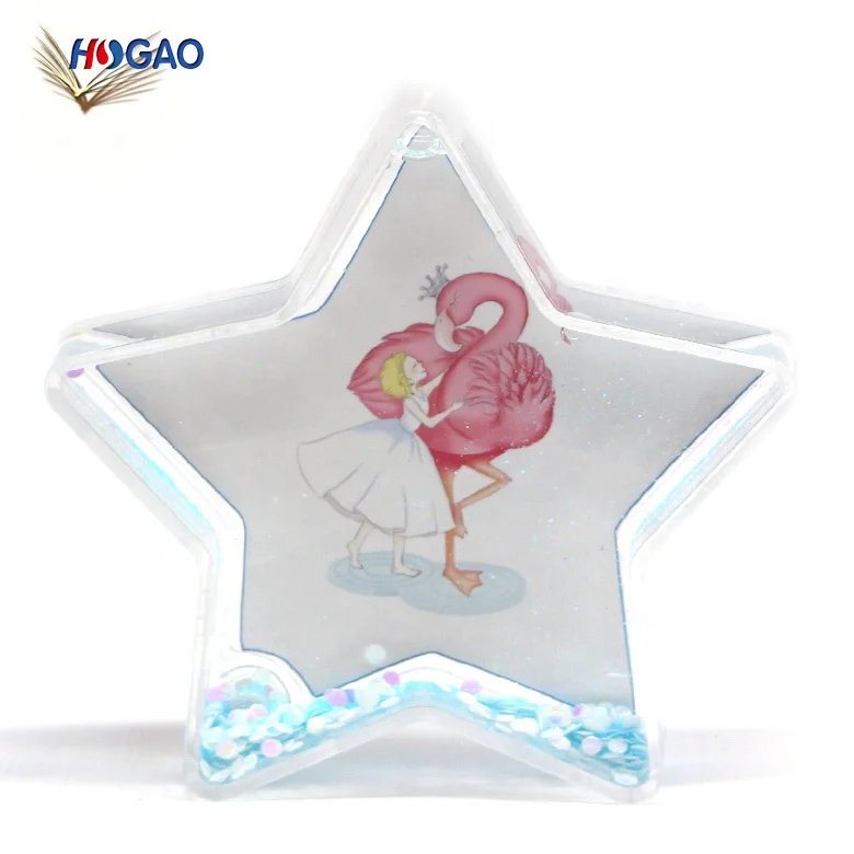Custom Theme Star Shape Acrylic Empty Water Globe Home Decor Novelty Gifts Plastic Snow Globe With Photo Insert