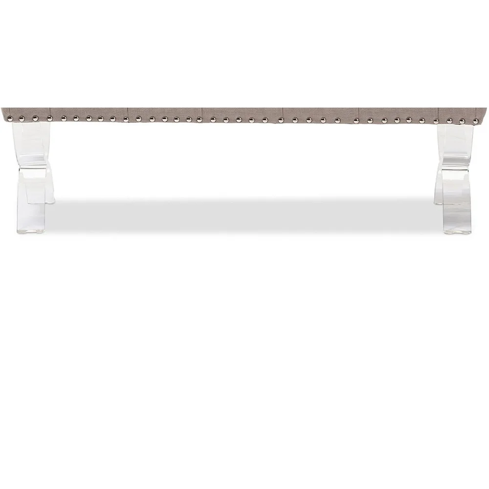 Luxury Factory Custom Curved Ottoman Artificial Acrylic Furniture Bench