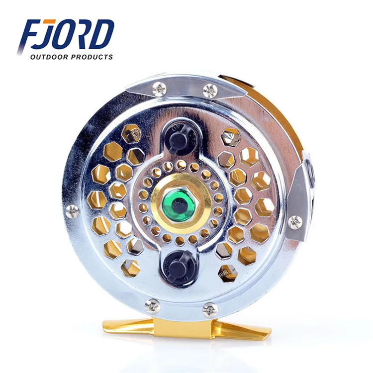 FJORD in Stock Deep Sea Fly Fishing Reel Full Metal Aluminum Waterproof Saltwater Clicker Fly Fishing Reel With Cork Handle