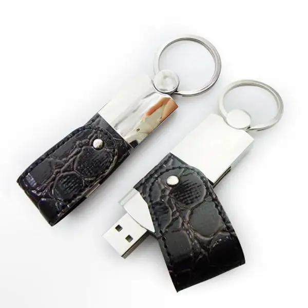 Custom logo leather keychain memorias usb flash drives real capacity pen drive 16GB 32GB - ANKUX.COM