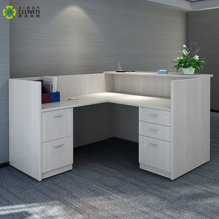 Small l store shaped reception desk